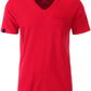 JAN 8004 ― Herren Bio-Baumwolle V-Neck T-Shirt mit Brusttasche - Rot