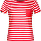 Auslaufartikel / Restposten ― JAN 8027 ― Damen Bio-Baumwolle Streifen T-Shirt gestreift - Rot / Weiß