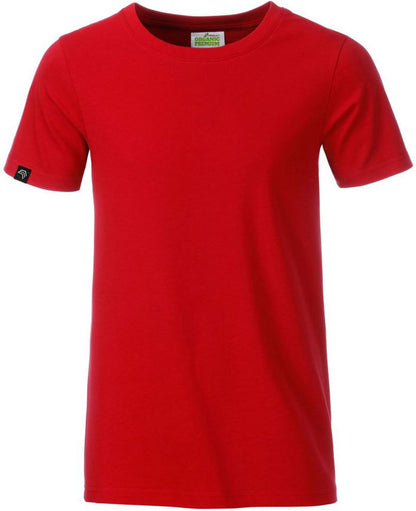 JAN 8008B ― Kinder/Jungen Bio-Baumwolle T-Shirt - Rot