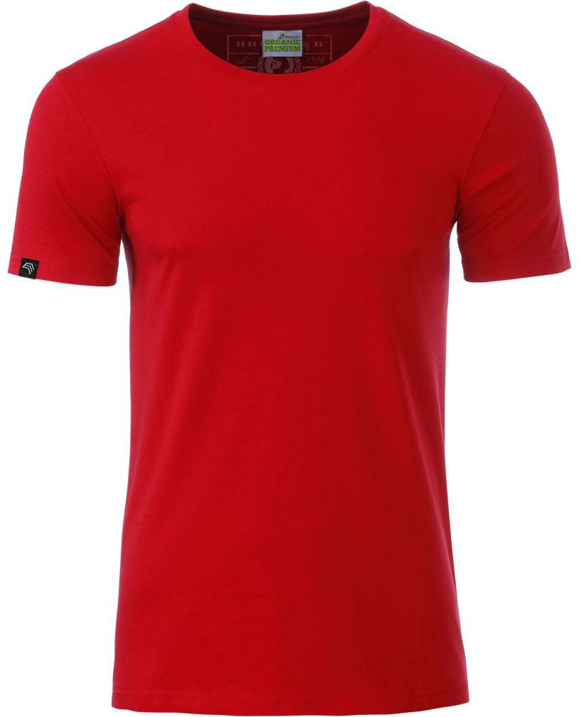 ----- Sold ― % ― Men's Organic Cotton T-Shirt – Bordeaux Red Brown [S] JAN 8008/C/GZ-A