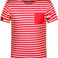 JAN 8028 ― Unisex Bio-Baumwolle T-Shirt gestreift - Rot / Weiß