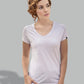 RMH 0202 ― Damen Luxury Bio-Baumwolle V-Neck T-Shirt - Rot Braun Bordeaux