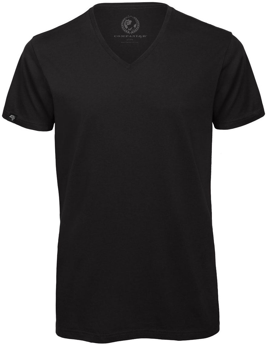 BAC TM044 — Unisex Organic Cotton V-Neck T-Shirt - Black