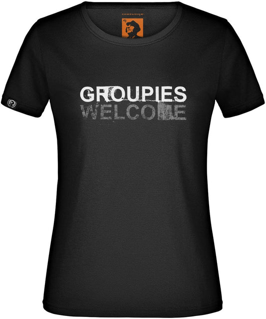 ― % ― Groupies Welcome Women's Girlie T-Shirt - Schwarz [S]