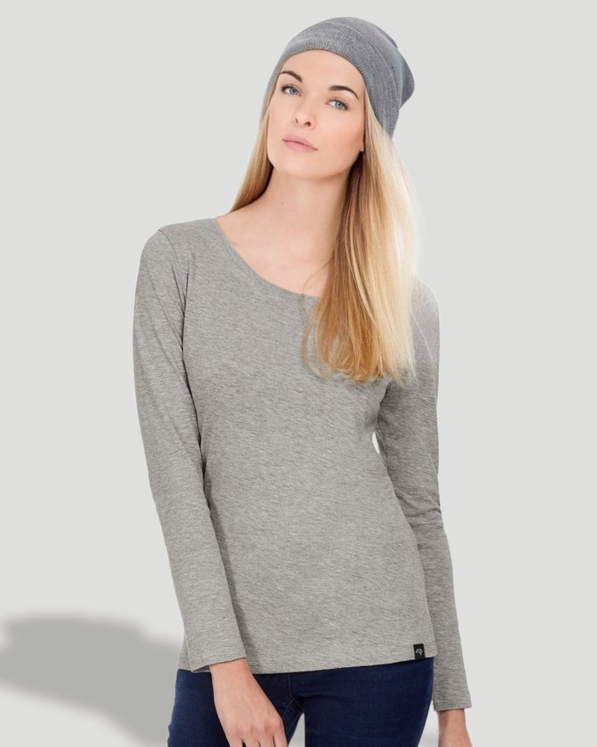 BAC TW071 ― Damen Bio-Baumwolle Langarm T-Shirt - Schwarz