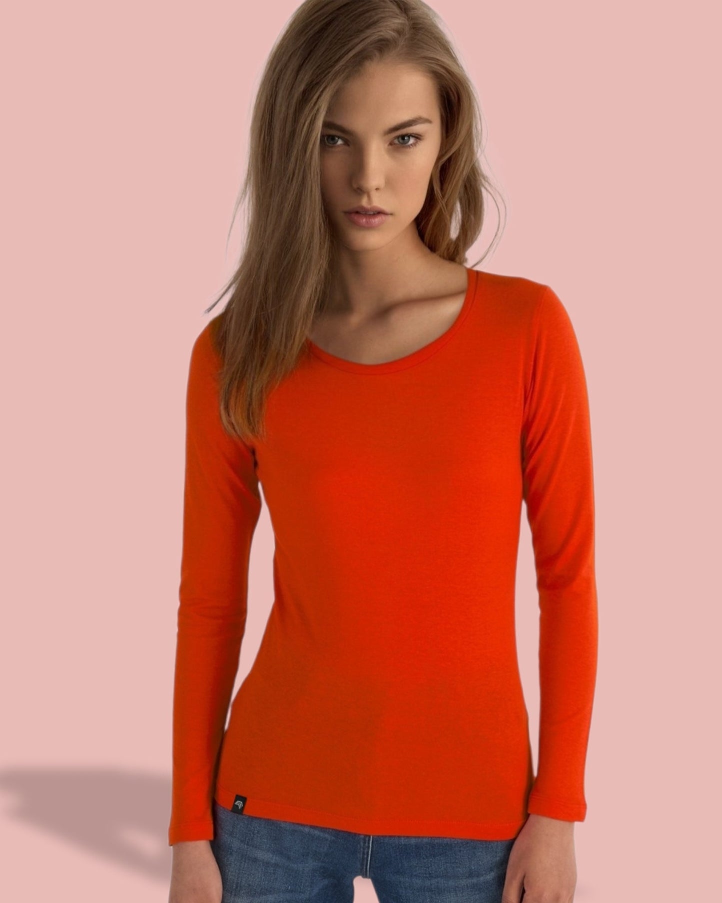 ― % ― BAC TW071 ― Damen Bio-Baumwolle Longsleeve T-Shirt - Rot [2XL]