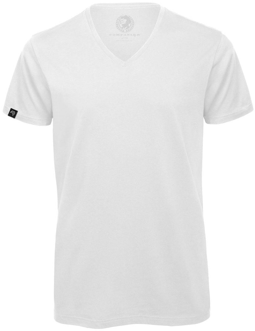 BAC TM044 ― Unisex Organic Cotton V-Neck T-Shirt - White