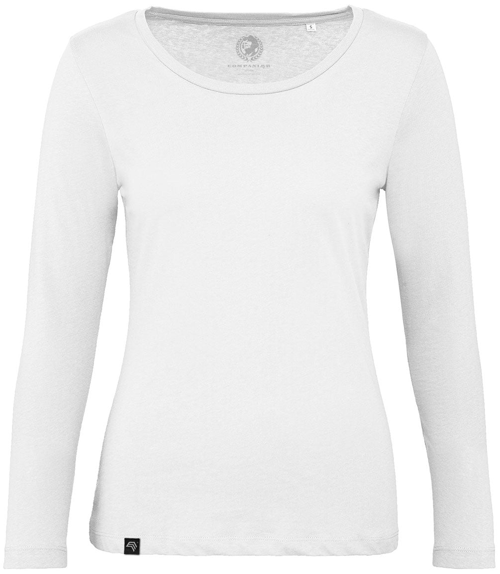BAC TW071 ― Damen Bio-Baumwolle Langarm T-Shirt - Weiß