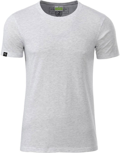 JAN 8008 ― Herren Bio-Baumwolle T-Shirt - Melange Ash Grau