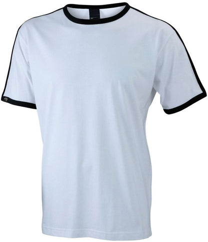 ― % ― JAN 0017 ― Flag Contrast T-Shirt - Weiß / Schwarz [M]