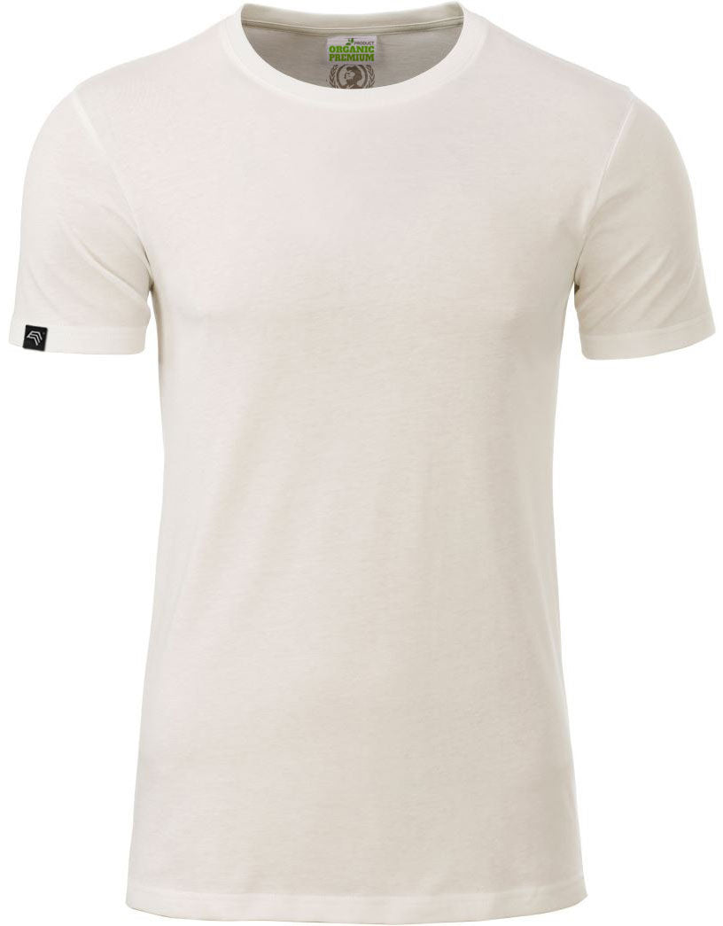 JAN 8008 ― Herren Bio-Baumwolle T-Shirt - Weiß Natural