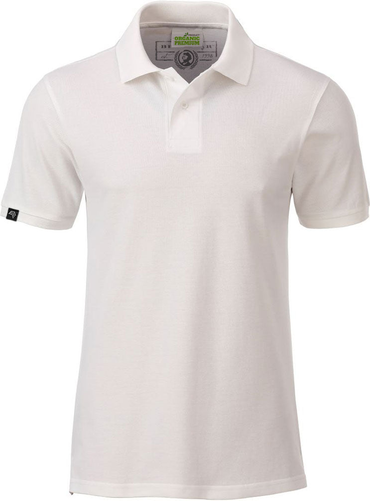 JAN 8010 ― Herren Bio-Baumwolle Polo Shirt - Natural Weiß