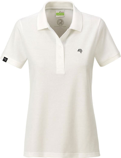 ― % ― JAN 8009/10A ― Damen Bio-Baumwolle Polo Shirt - Weiß Natural [M]