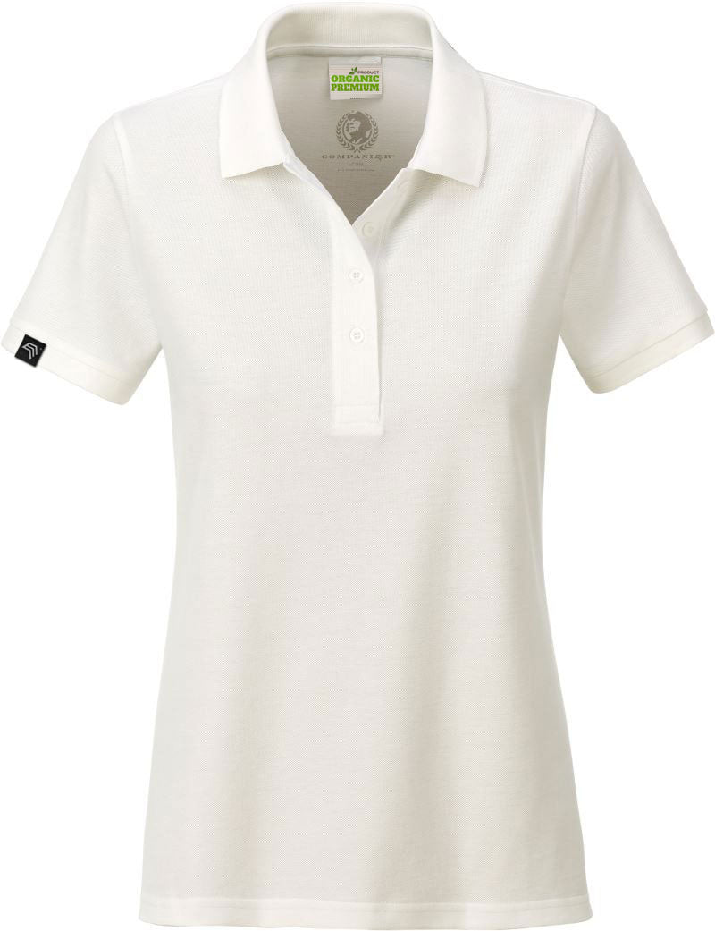 JAN 8009 ― Women's Organic Cotton Polo Shirt - Natural White