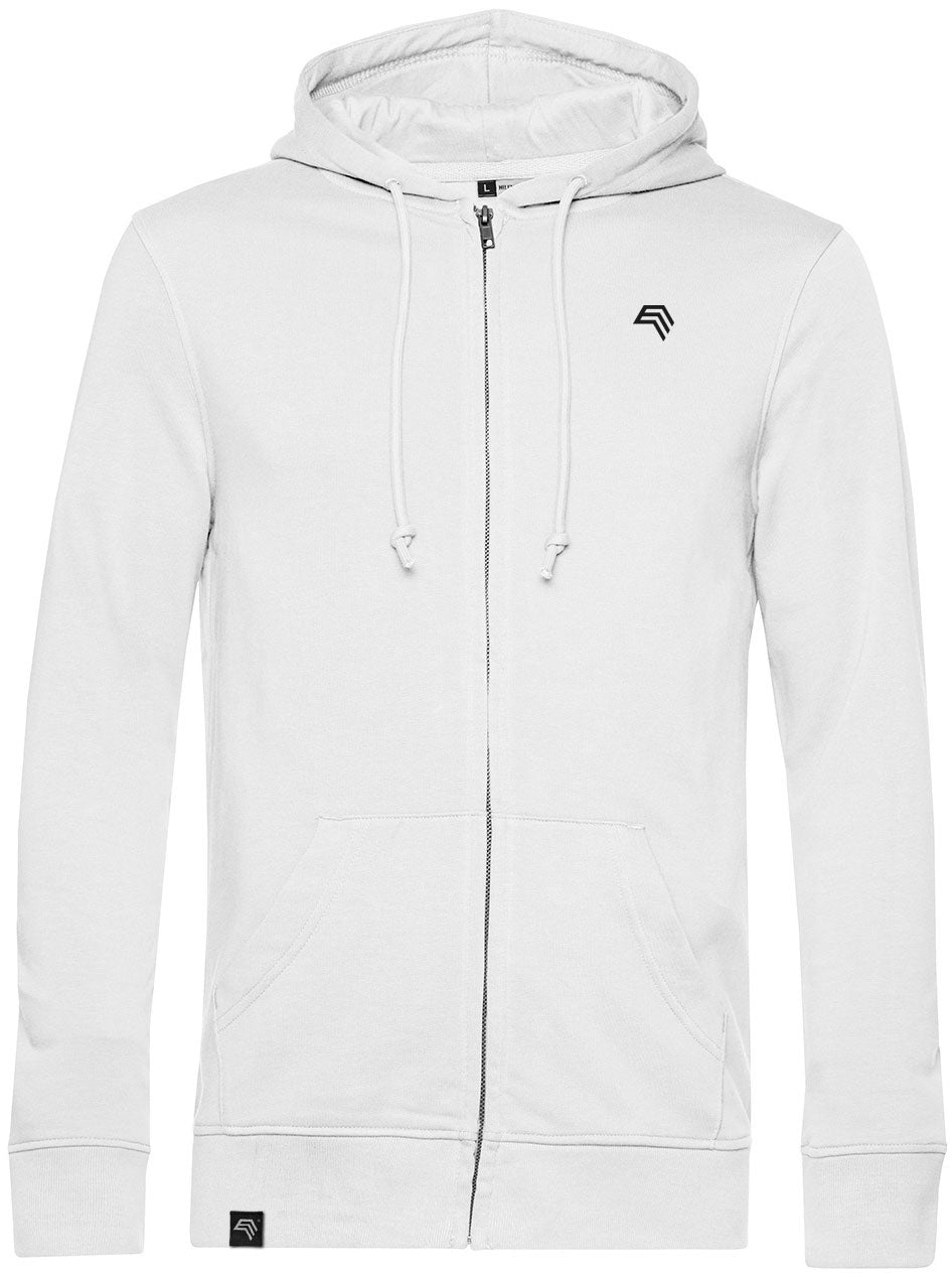 BAC U35B — Soft Hooded Sweatshirt Jacket with Organic Cotton - White