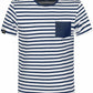 JAN 8028 ― Unisex Bio-Baumwolle T-Shirt gestreift - Weiß / Navy Blau