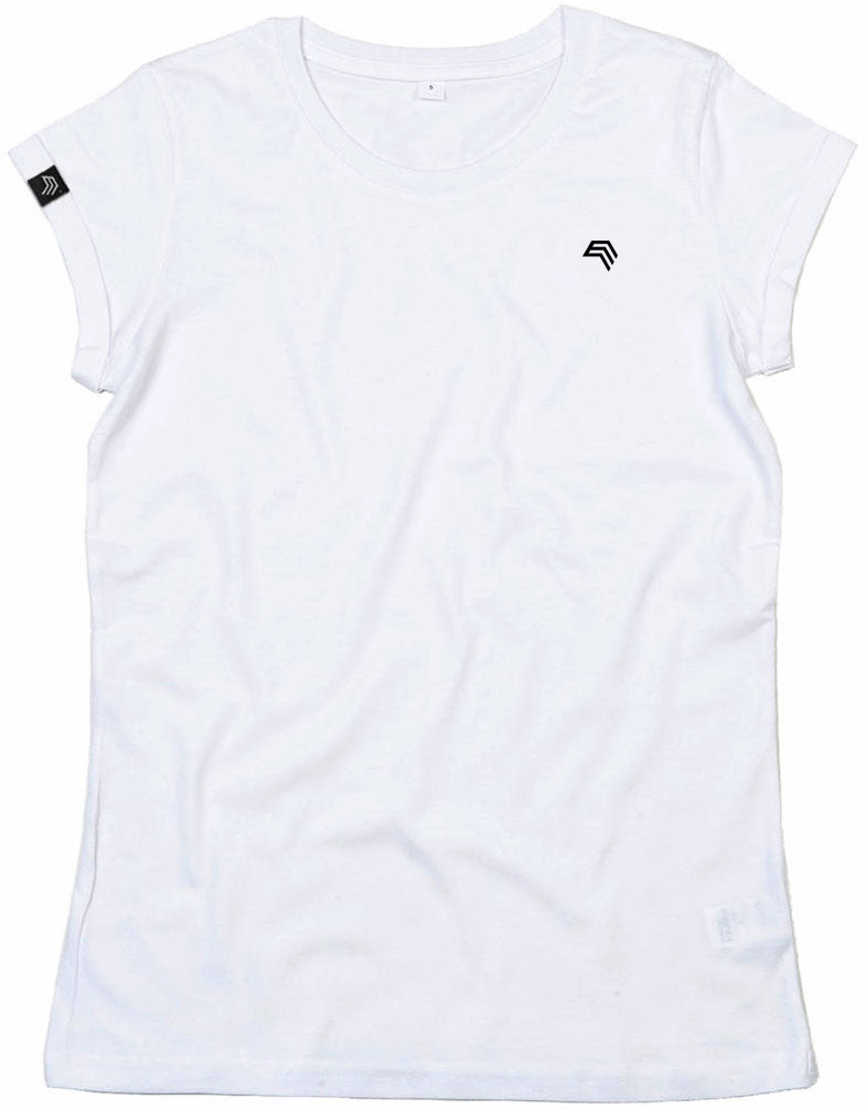 MTS M081 ― Women's Organic Cotton Roll Sleeve T-Shirt - White