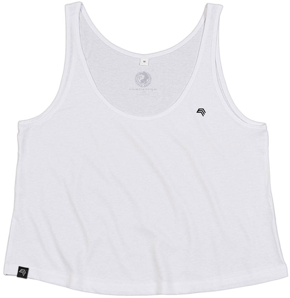 MTS M127 ― Women's Organic Cotton Crop Vest Tank Top - White