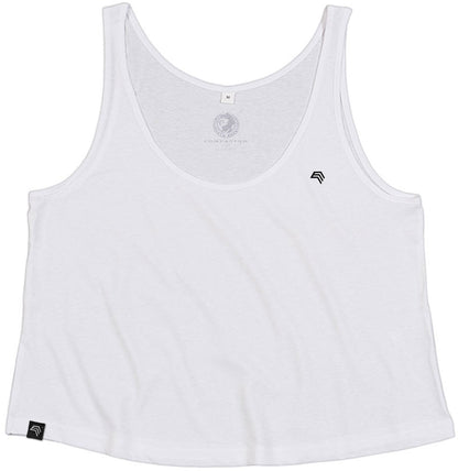 MTS M127 ― Damen Bio-Baumwolle Crop Vest Tank Top - Weiß