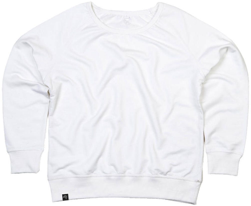 MTS M077 ― Women's Organic Cotton Recycled rPET Raglan Sweatshirt - White