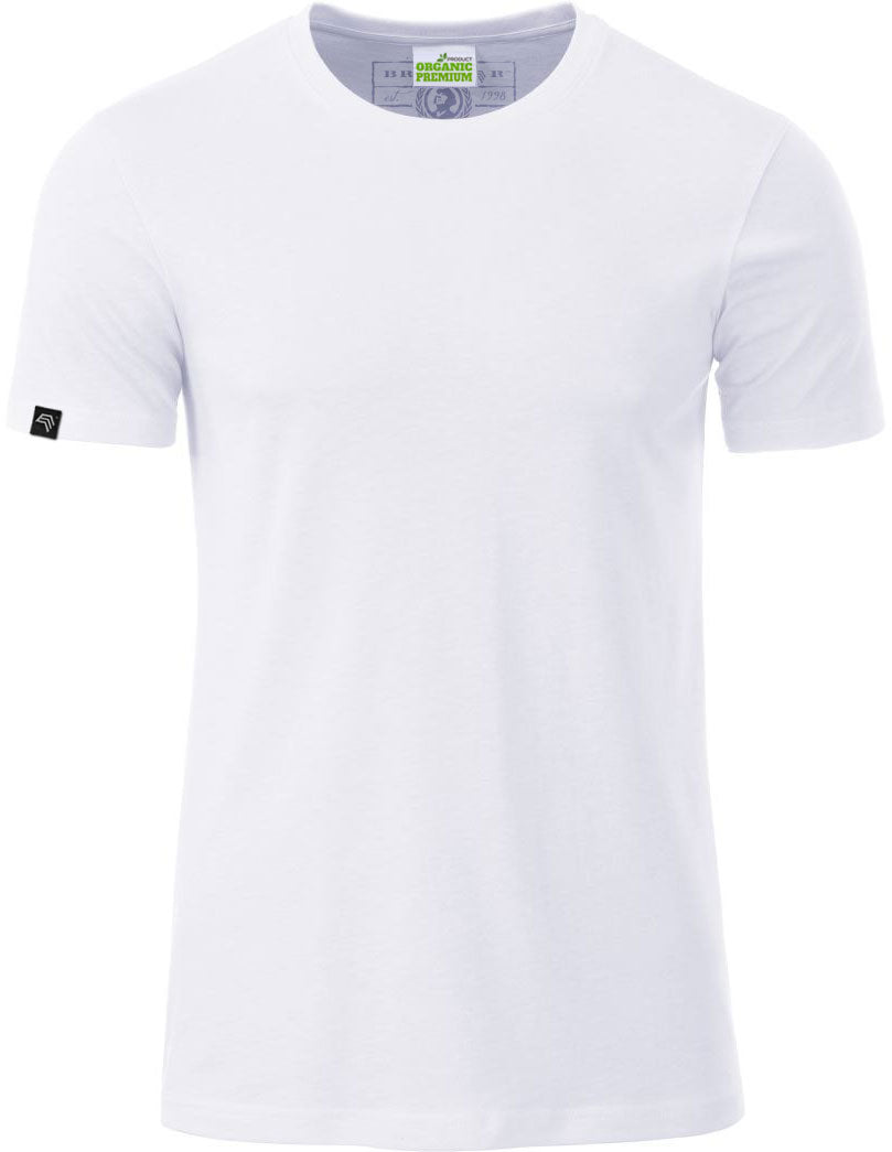 ----- Sold ― % ― Men's Organic Cotton T-Shirt – Bordeaux Red Brown [S] JAN 8008/C/GZ-A