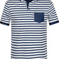 Auslaufartikel / Restposten ― JAN 8030 ― Unisex Bio-Baumwolle Polo Shirt gestreift - Weiß / Navy Blau