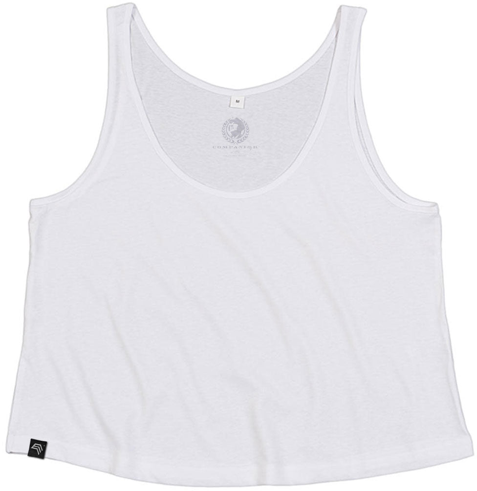 MTS M127 ― Women's Organic Cotton Crop Vest Tank Top - White