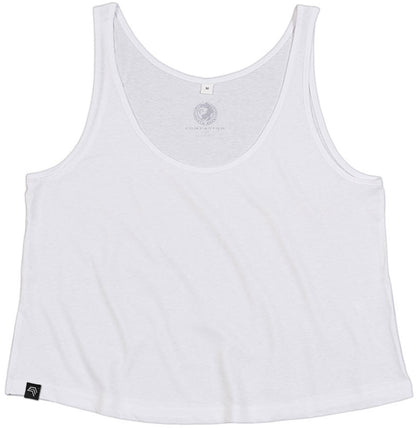 MTS M127 ― Damen Bio-Baumwolle Crop Vest Tank Top - Weiß