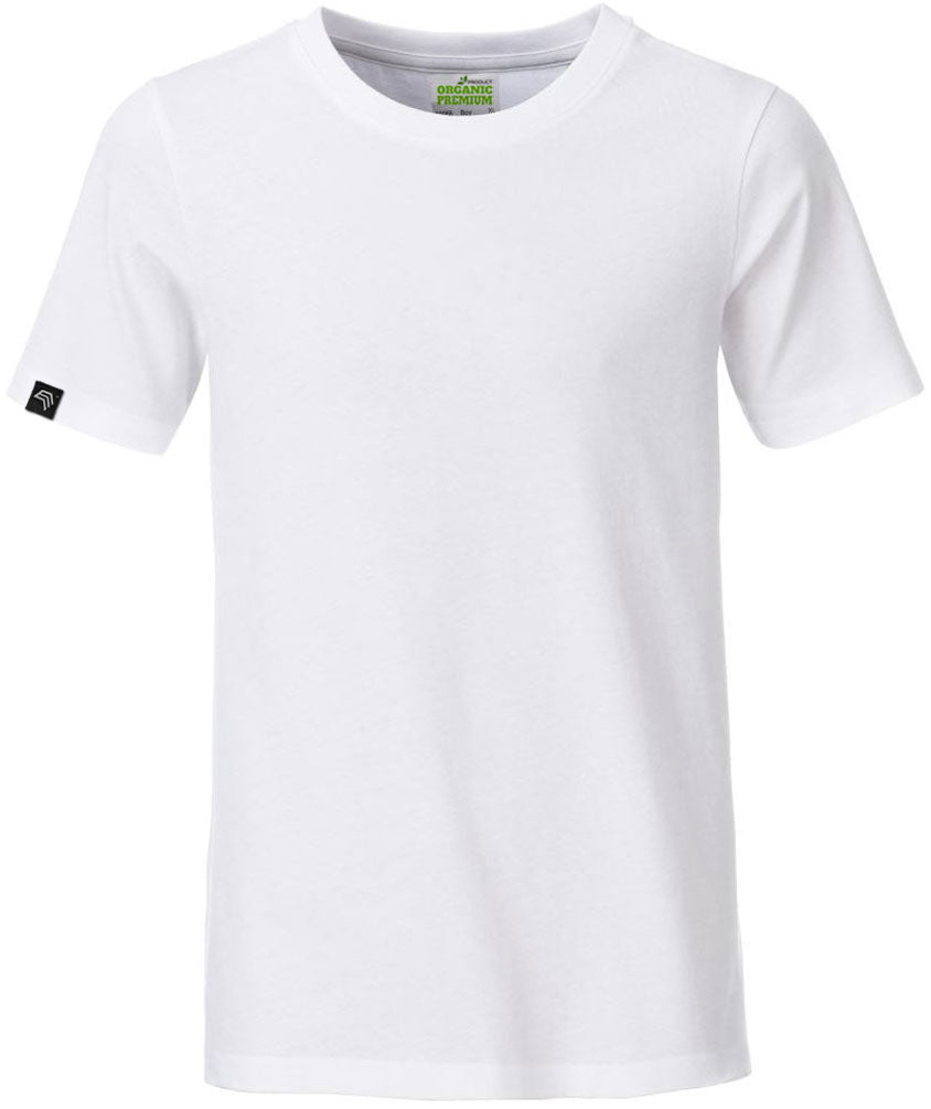 JAN 8008B ― Kinder/Jungen Bio-Baumwolle T-Shirt - Weiß