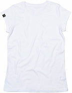 MTS M081 ― Women's Organic Cotton Roll Sleeve T-Shirt - White