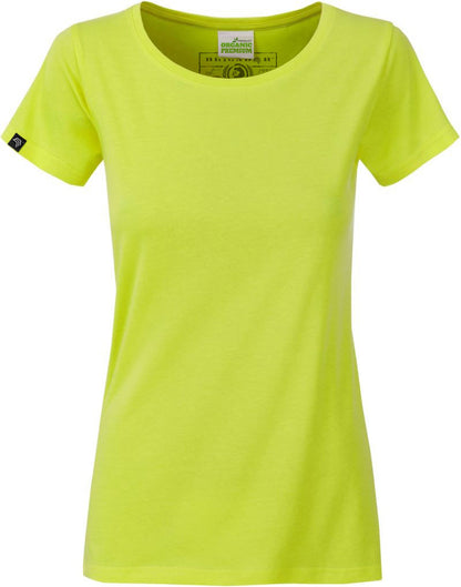 JAN 8007 ― Damen Bio-Baumwolle T-Shirt - Grün Acid Gelb