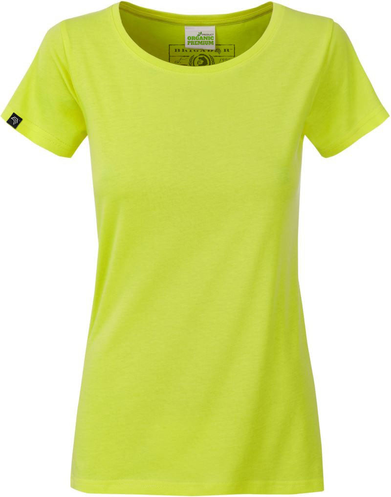 JAN 8007 ― Damen Bio-Baumwolle T-Shirt - Grün Acid Gelb